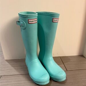 Hunter Turquoise Waterproof Rain Boots size 5 (girl) or Euro size 36